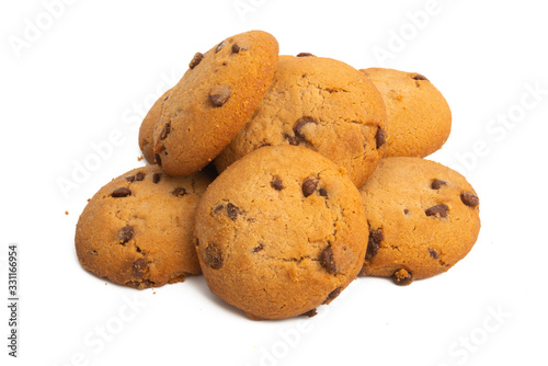 cookies with chocolate drops isolated