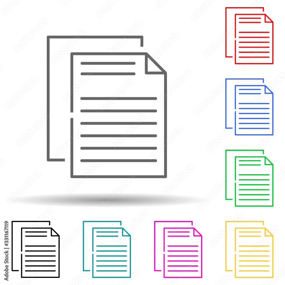 Documentation multi color set icon. Simple thin line, outline vector of web icons for ui and ux, website or mobile application Documentation multi color set icon. Simple thin line, outline vector of web icons for ui and ux, website or mobile application