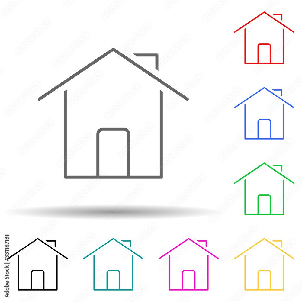 House multi color set icon. Simple thin line, outline vector of web icons for ui and ux, website or mobile application House multi color set icon. Simple thin line, outline vector of web icons for ui and ux, website or mobile application