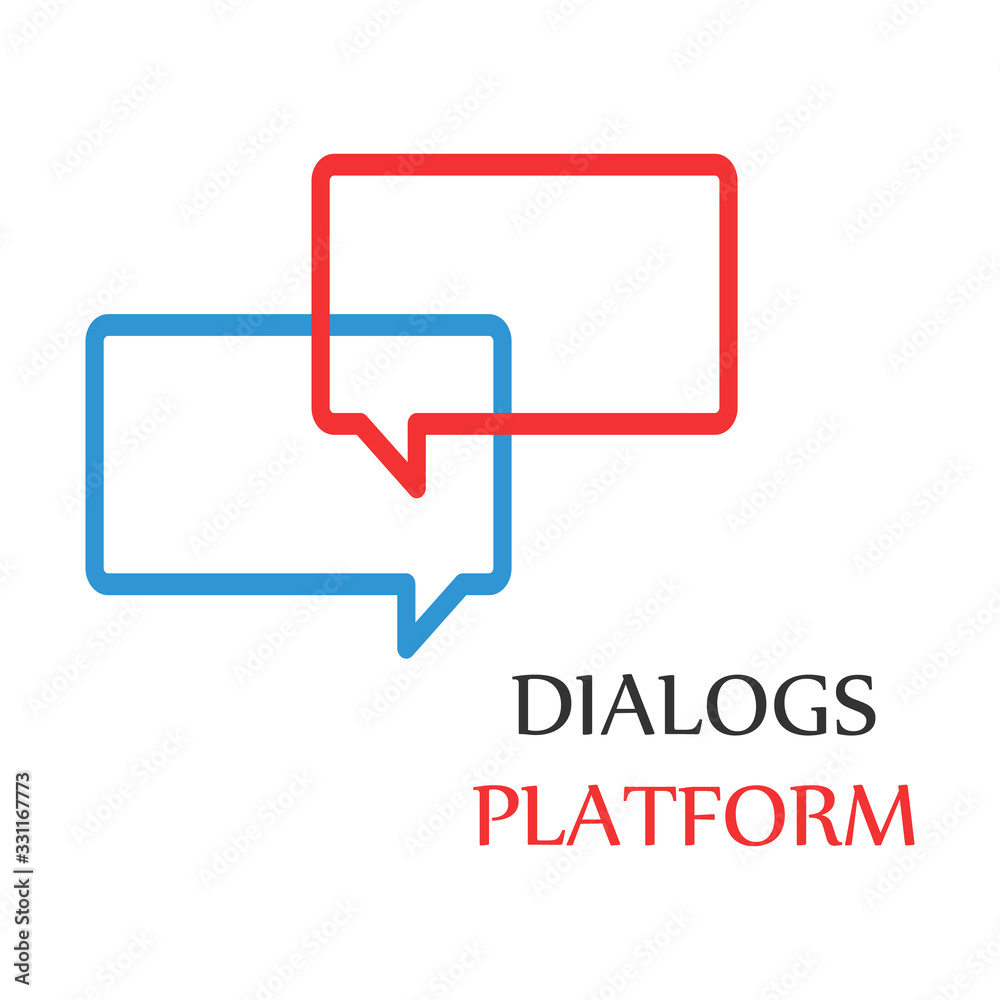 Two conversation balloons in flat design, for chat application logo Vector. Two conversation balloons in flat design, for chat application logo Vector.