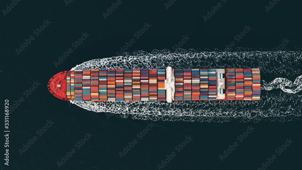 3D Illustration of a container ship. International transportation 