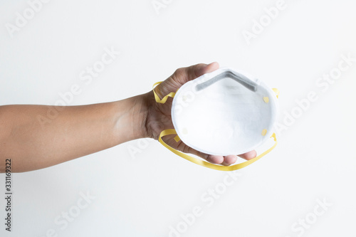 surgical mask sanitation protect covid19 virus dust pm2.5 healthy deadly contagious disease isolated on white background. photo