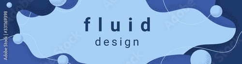 Abstract horizontal wavy flat background with liquid shapes. Pastel muted colors and grainy texture.