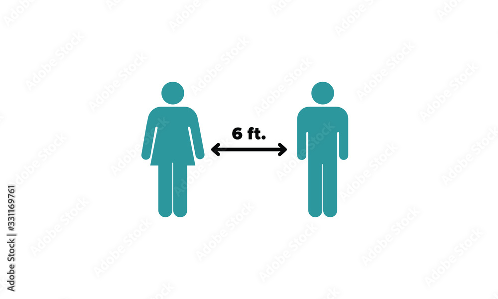 Social Distancing 6 Feet Pictogram Social Distancing 6 Feet Pictogram