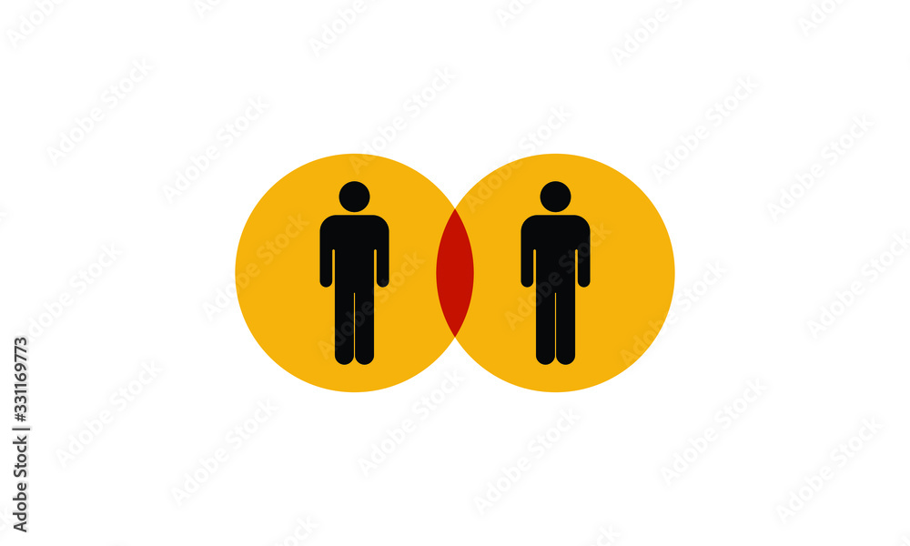 Social Distance Venn Diagram Concept Social Distance Venn Diagram Concept
