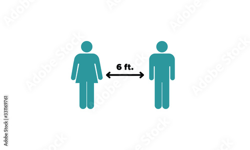 Social Distancing 6 Feet Pictogram 