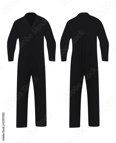 Black working uniform. vector illustration