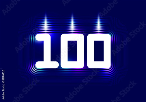 100th Year Anniversary Celebration Design. Vector illustration for the holiday.