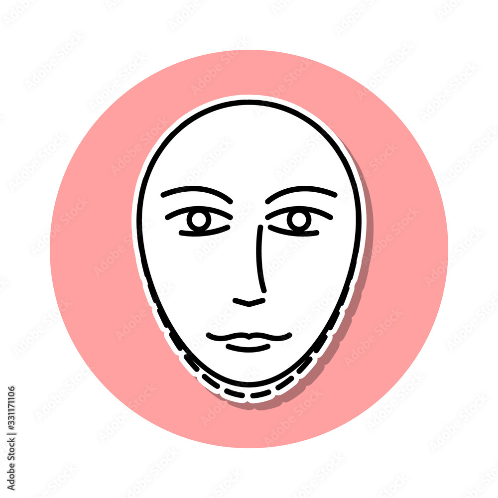 Anti aging neck surgery sticker icon. Simple thin line, outline vector of anti agies icons for ui and ux, website or mobile application