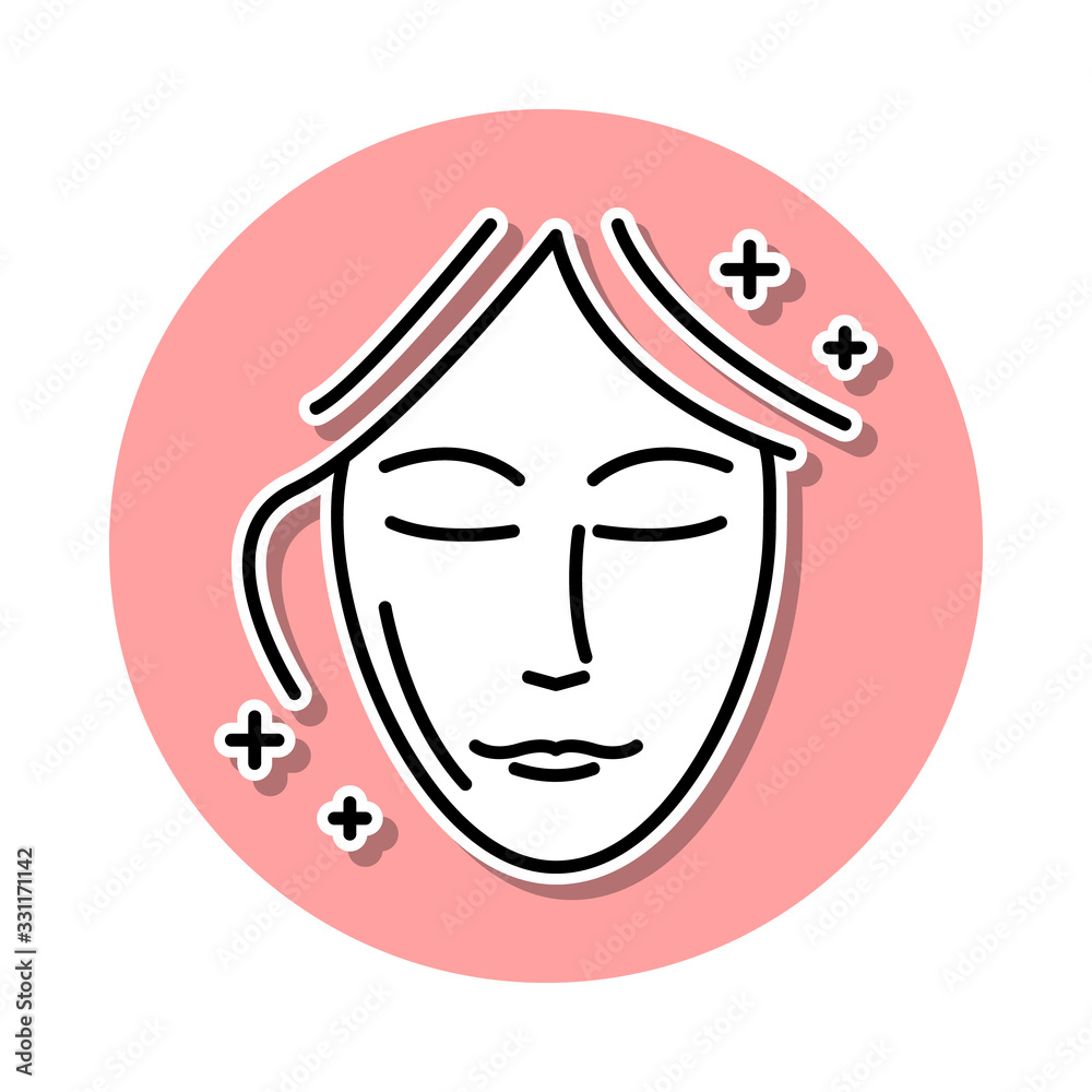 Face lift surgery beauty sticker icon. Simple thin line, outline vector of anti agies icons for ui and ux, website or mobile application Face lift surgery beauty sticker icon. Simple thin line, outline vector of anti agies icons for ui and ux, website or mobile application