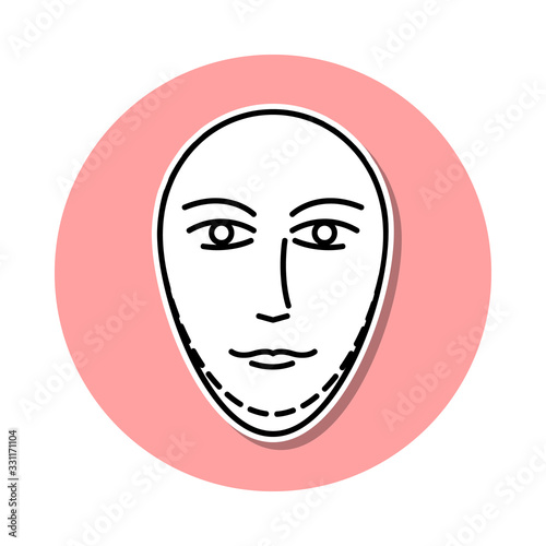 Anti aging neck surgery sticker icon. Simple thin line, outline vector of anti agies icons for ui and ux, website or mobile application