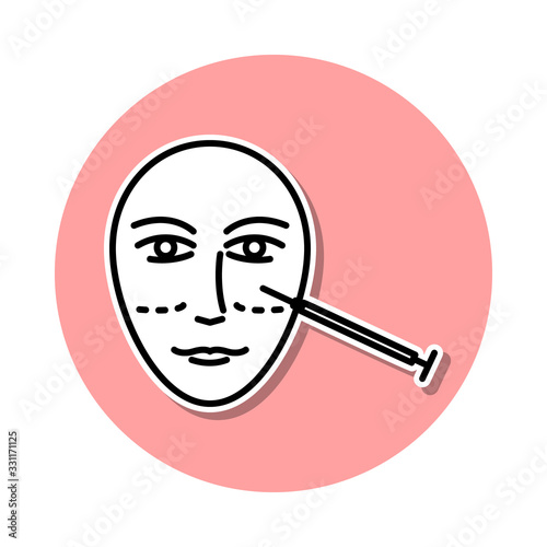 Face antiaging botox sticker icon. Simple thin line, outline vector of anti agies icons for ui and ux, website or mobile application