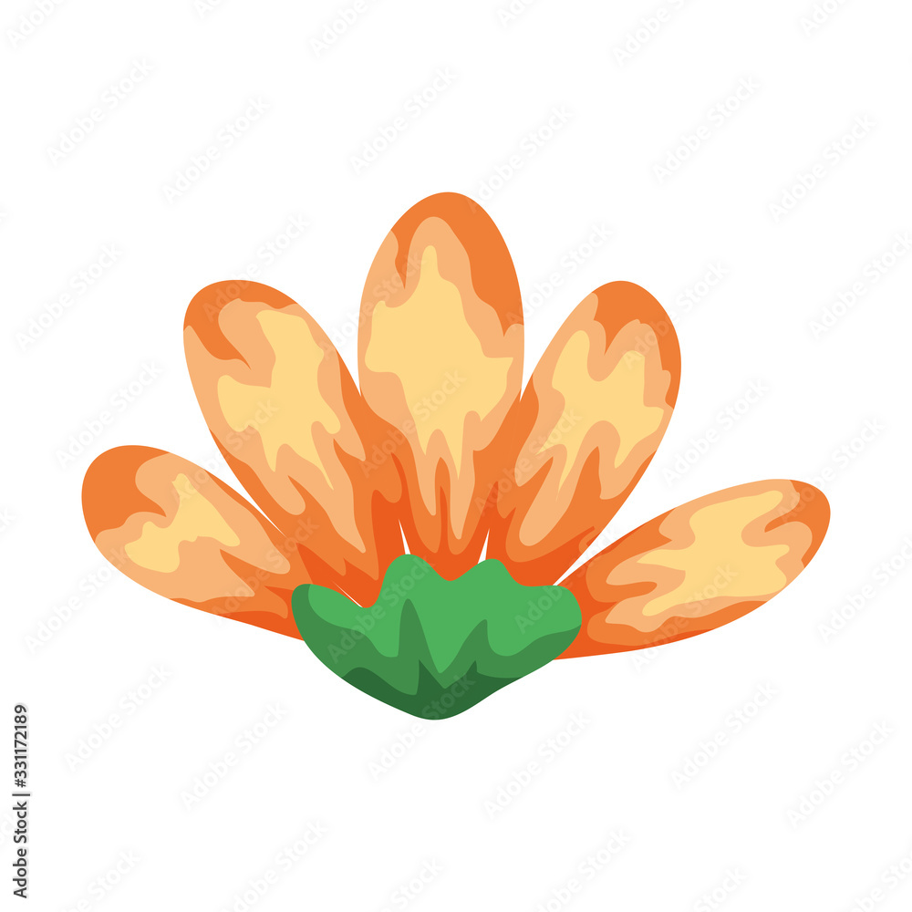Naklejka premium cute flower yellow color isolated icon vector illustration design