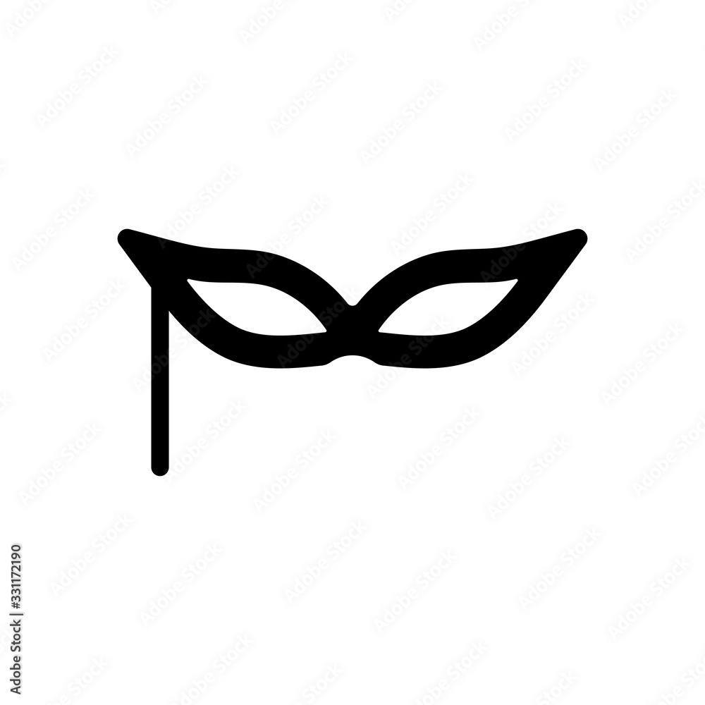 Carnival mask, incognito at the masquerade. Black icon on white background Carnival mask, incognito at the masquerade. Black icon on white background