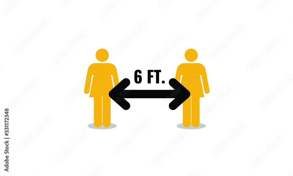 Social Distancing 6 Feet Pictogram 