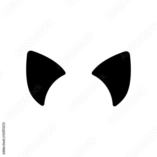 Cat ears, simple sign. Black icon on white background