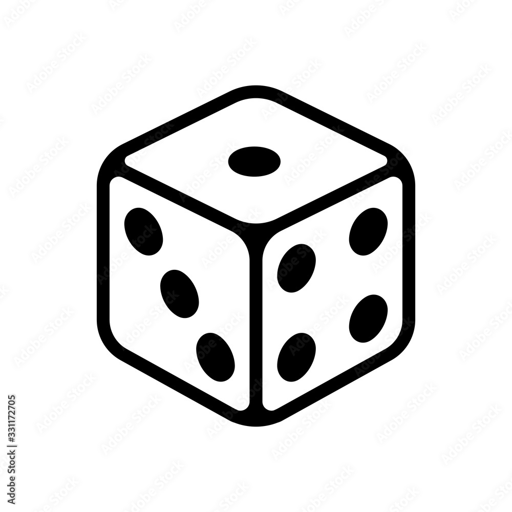 Vecteur Stock Dice cube, casino game. Black icon on white background |  Adobe Stock
