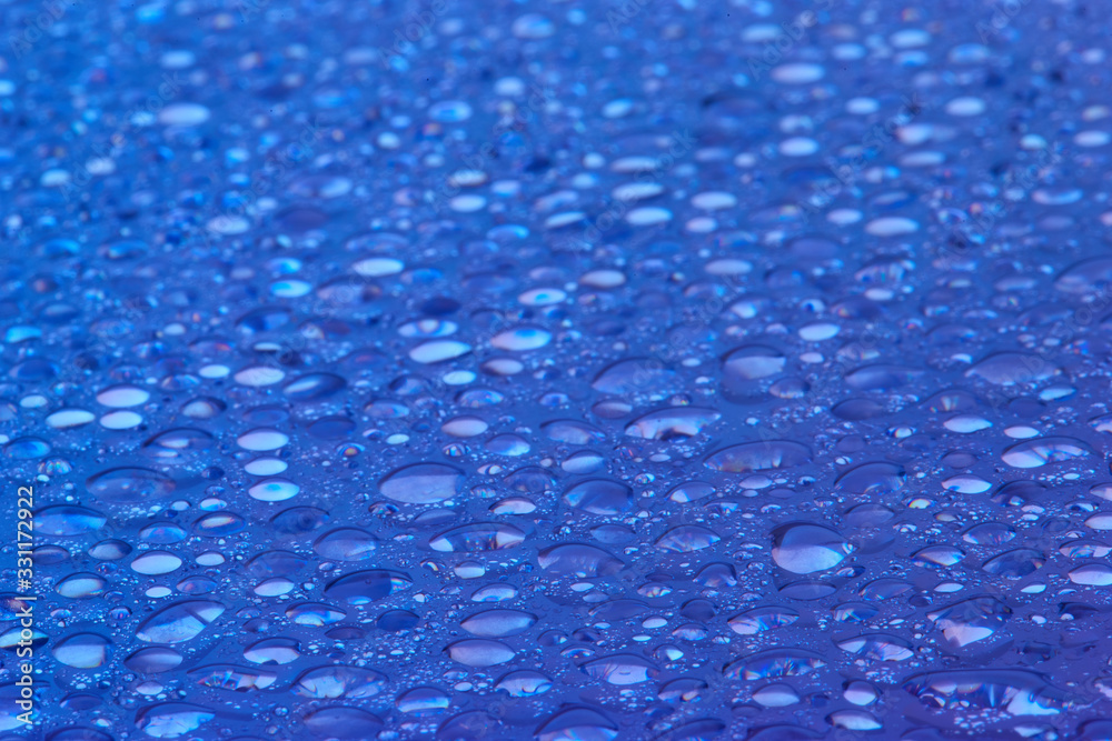 drops of water on blue background drops of water on blue background