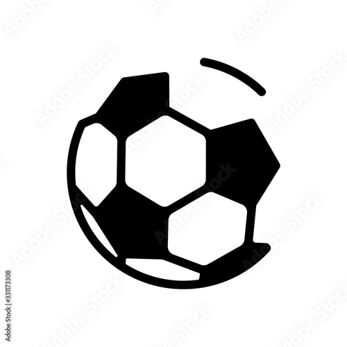 Simple football ball, sport logo. Black icon on white background