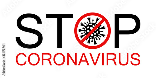 Stop Coronavirus concept. COVID-19 quarantine. 2019 and 2020 nCov Coronavirus icon. Infection of coronavirus pandemic isolated on white. Virus cell from China. Vector illustration