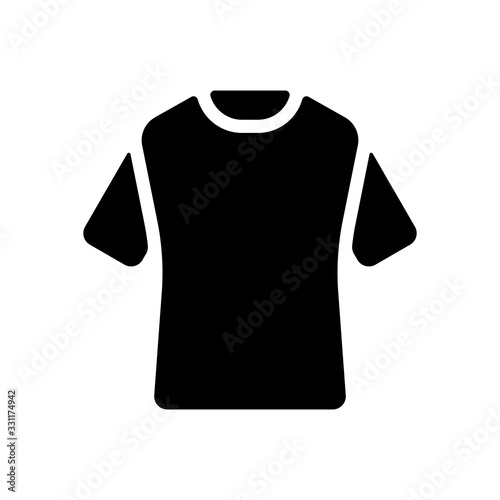 T-shirt or polo dress. Black icon on white background