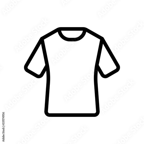 T-shirt or polo dress, outline design. Black icon on white background