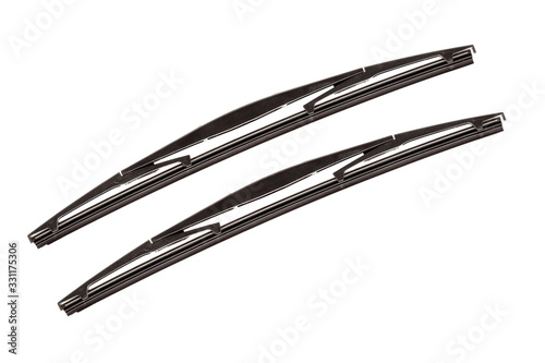 windshield wipers for cars spare parts isolated on a white background.