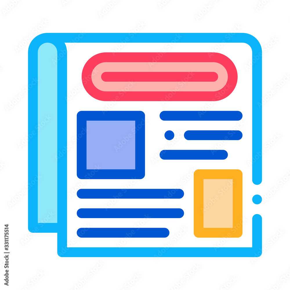 News in Newspaper Icon Vector. Outline News in Newspaper Sign. Isolated Contour Symbol Illustration News in Newspaper Icon Vector. Outline News in Newspaper Sign. Isolated Contour Symbol Illustration
