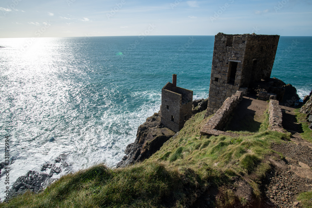 Old disused Crown Mines Botallack in Cornwall