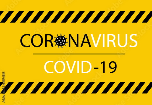 Covid-19 Coronavirus concept inscription typography design logo.