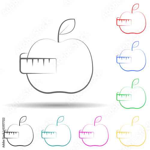 Fruit diet multi color set icon. Simple thin line, outline vector of fitness icons for ui and ux, website or mobile application