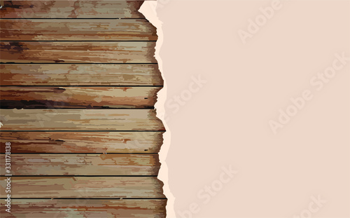 wooden background with beige paper