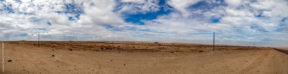 Landscape of the Namib desert near the city of Swakopmund at the Atlantic ocean in Namibia