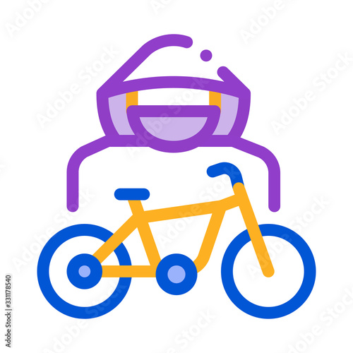Bike Theft Icon Vector. Outline Bike Theft Sign. Isolated Contour Symbol Illustration