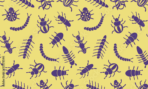 Insect simple icons set - vector collection of bugs symbols in thin line style © Ангелина
