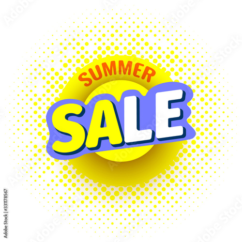 Summer sale banner. Vector illustration.