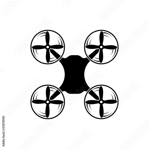 copter icon. Flat vector illustration quadcopter on white background