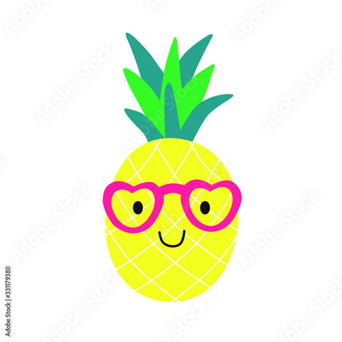 Pineapple, Hello Summer, Art Illustration