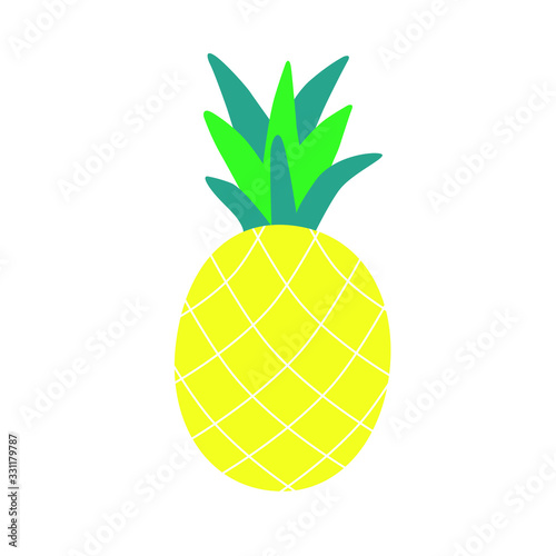 Pineapple, Hello Summer, Art Illustration