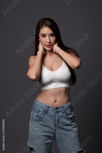 Sexy asian girl model, woman body contour, beautiful sexy asian © mai111
