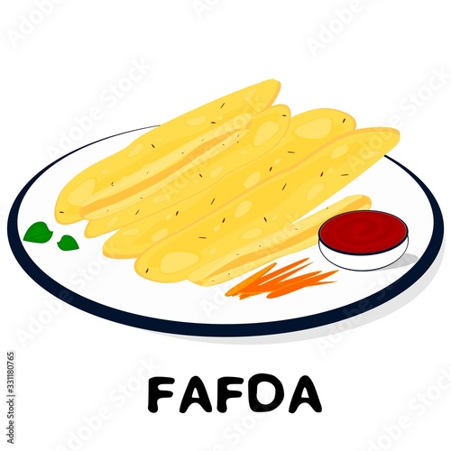 Fafda indian Gujarati Food Vector photo