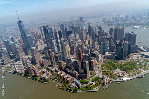 manhattan new york aerial view from helicopter