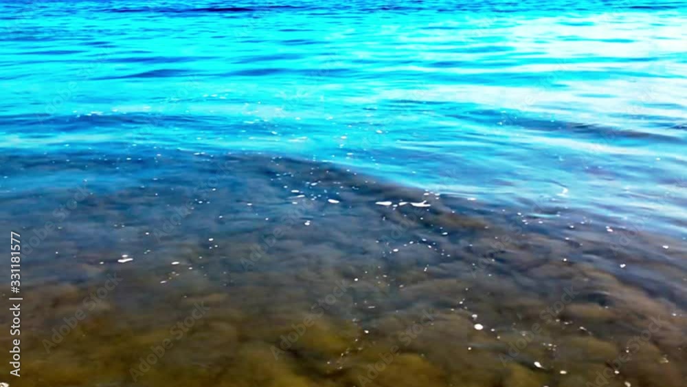 Blue sea wave slow motion, close up Blue sea wave slow motion, close up