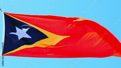 The national flag of TimorLeste photo