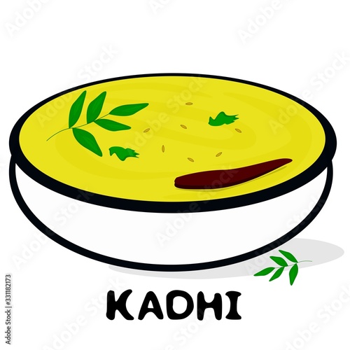 Gujarati Kadhi indian Gujarati Food Vector