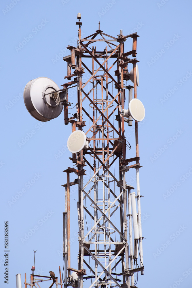 A mobile or satellite tower in india A mobile or satellite tower in india