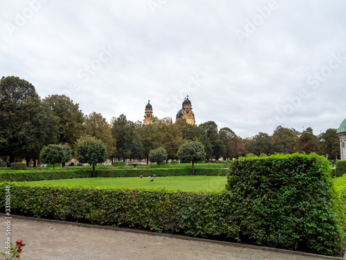 Munich, Germanu - Oct 4th, 2019:The Hofgarten is a garden in the center of Munich, Germany, located between the Residenz and the Englischer Garten. photo