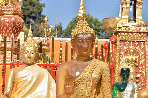 Buddha Statues of Different Colors, Wat Phra That, Doi Suthep, Chiang Mai