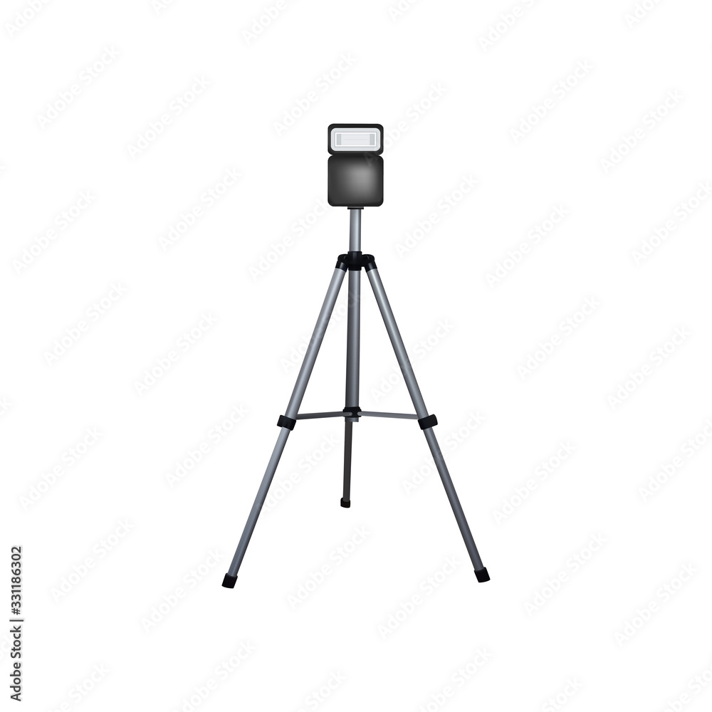 Circular flash on tripod.