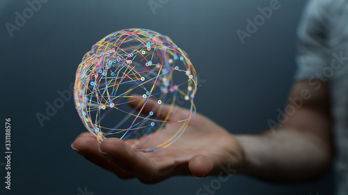 the 3d Global Network Of People. photo